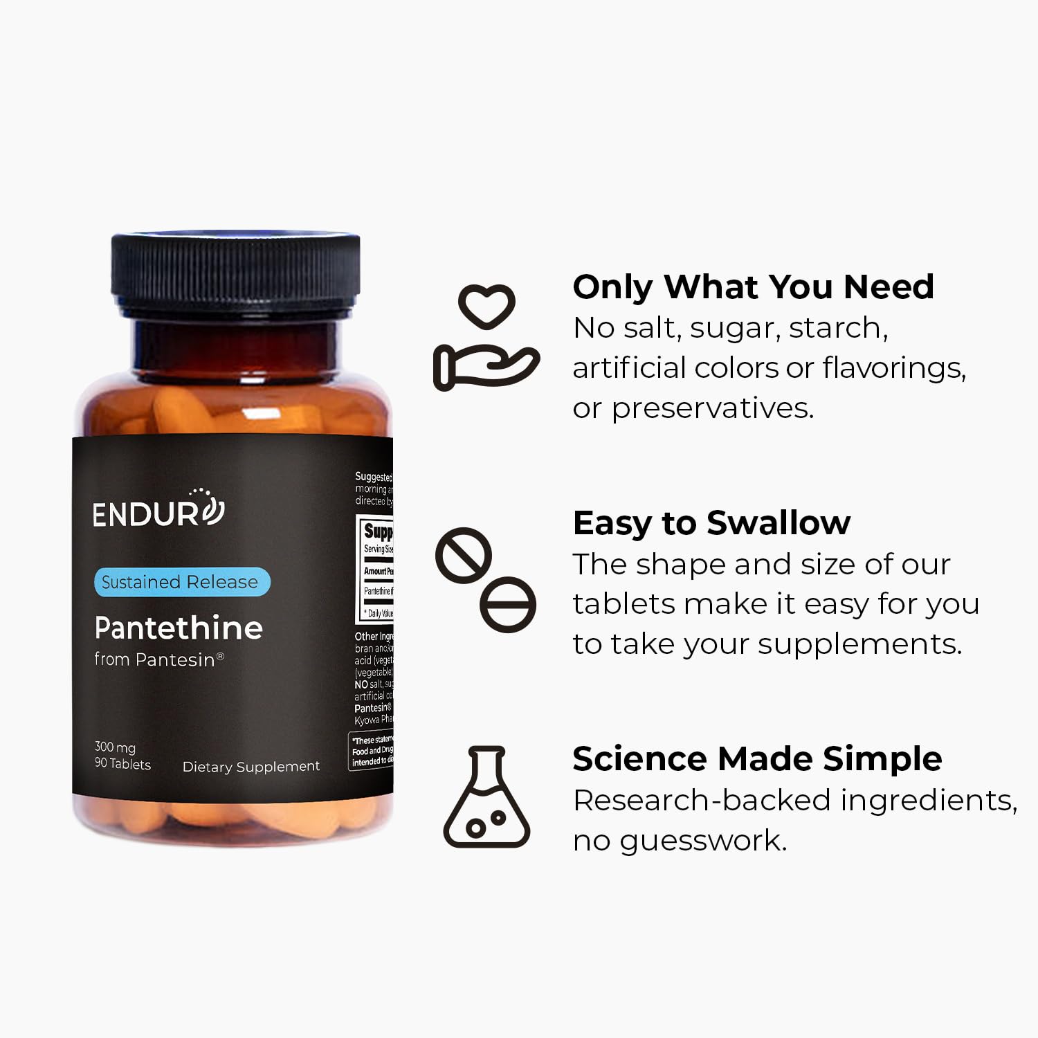 Gluten-free vegan Endur Pantethine bottle