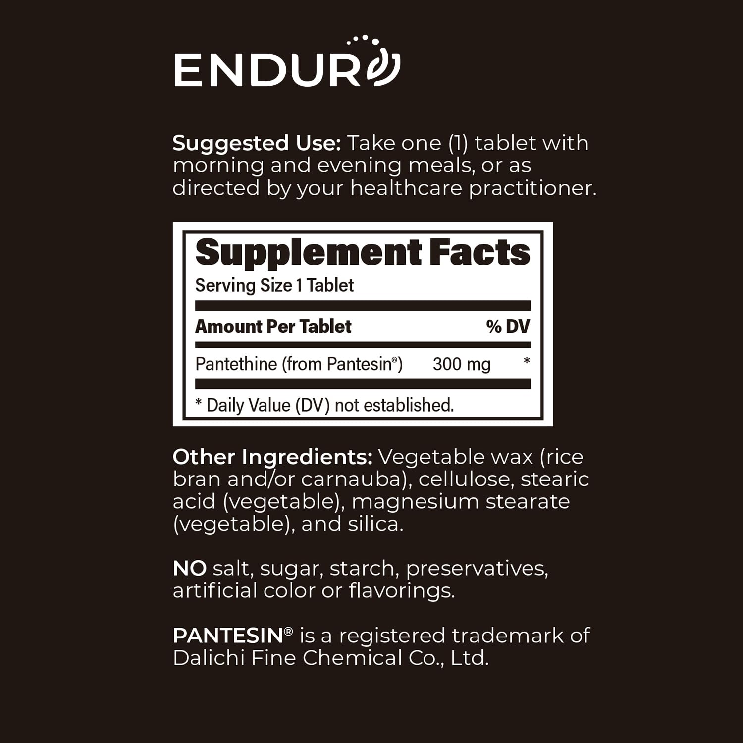 Endur Pantethine daily dosing concept image
