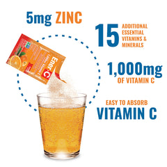 Label showing 1000 mg vitamin C and 25 nutrients