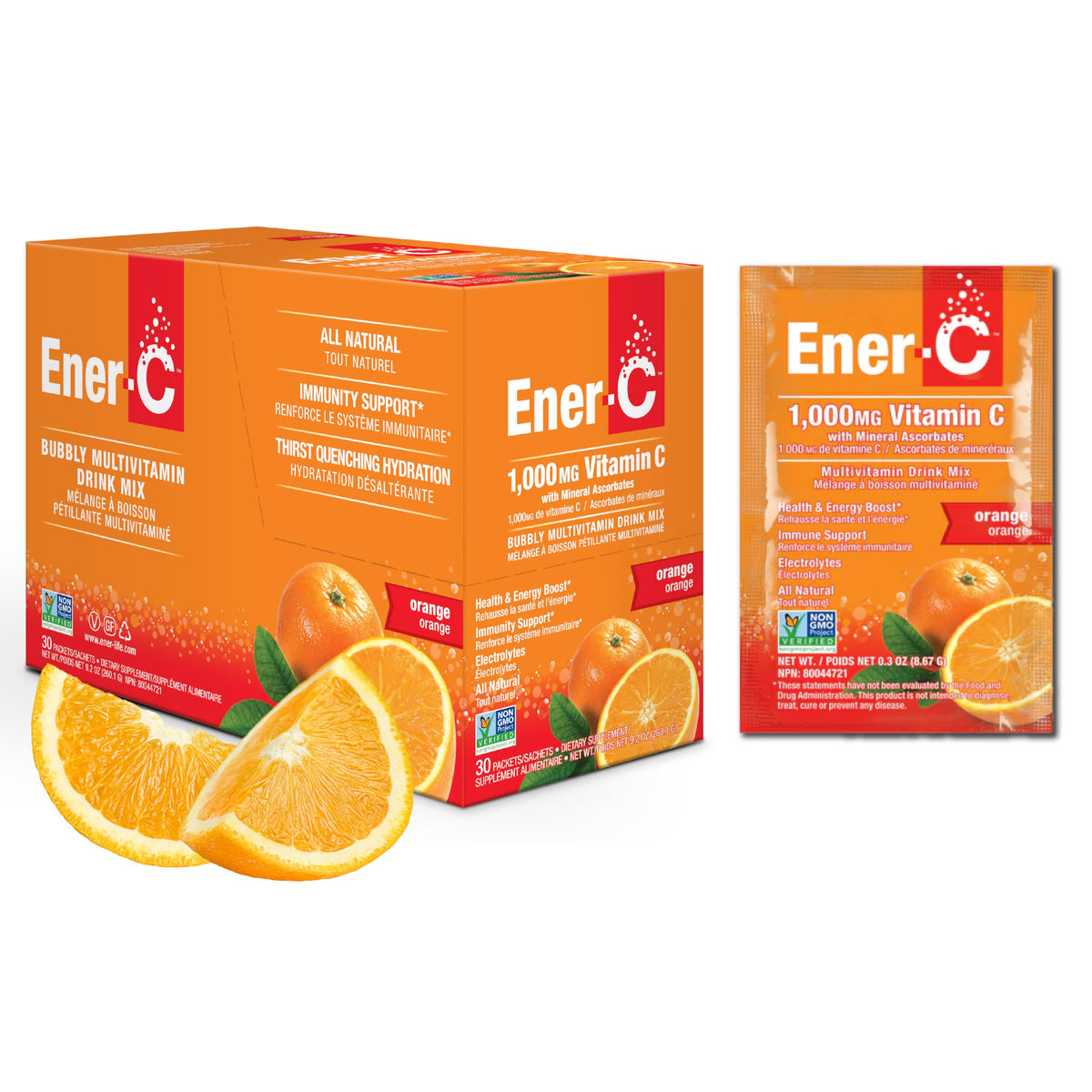 Ener-C orange multivitamin drink mix packets