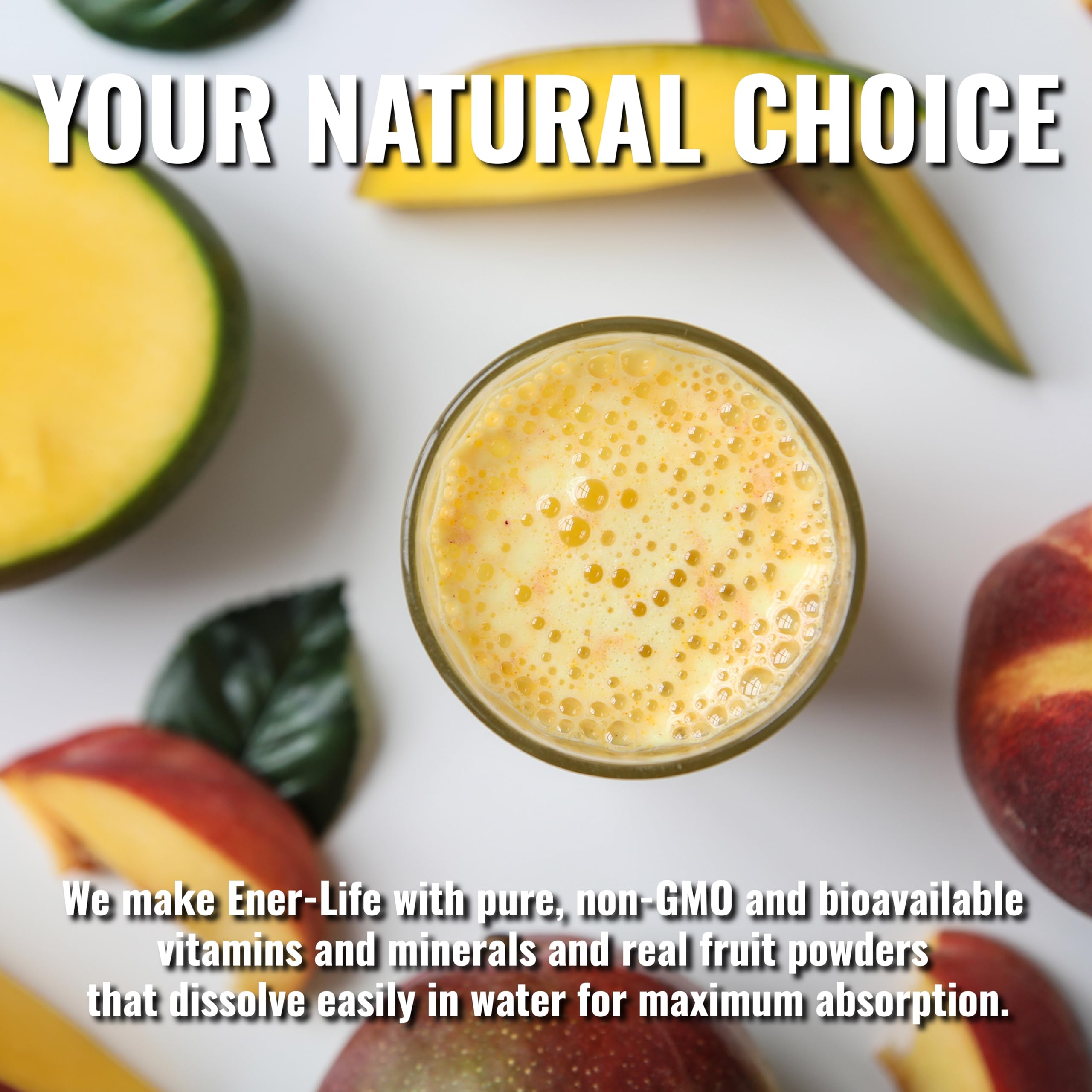 Ener-C peach mango real fruit juice powder ingredients