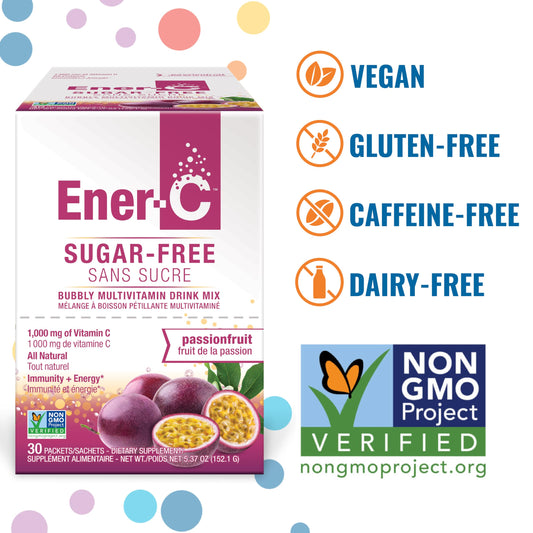 Ener-C Sugar Free Energy Passion Fruit sachet close-up