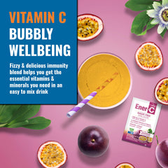 Pouring Ener-C sugar-free drink mix into water