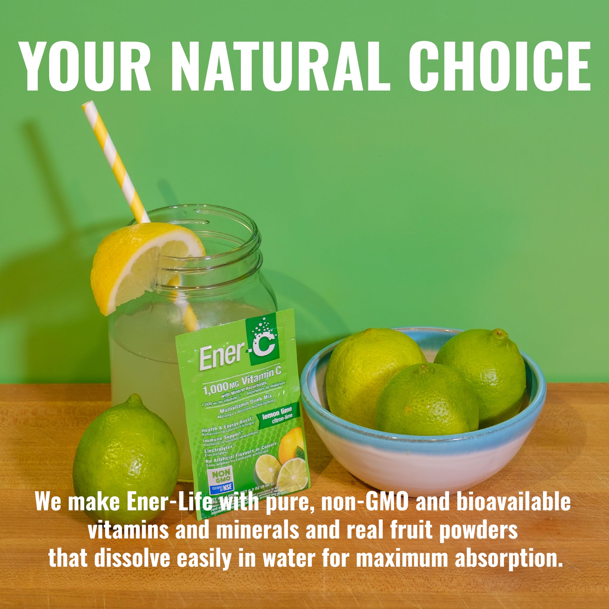 Vegan and gluten-free Ener-C with purity testing label