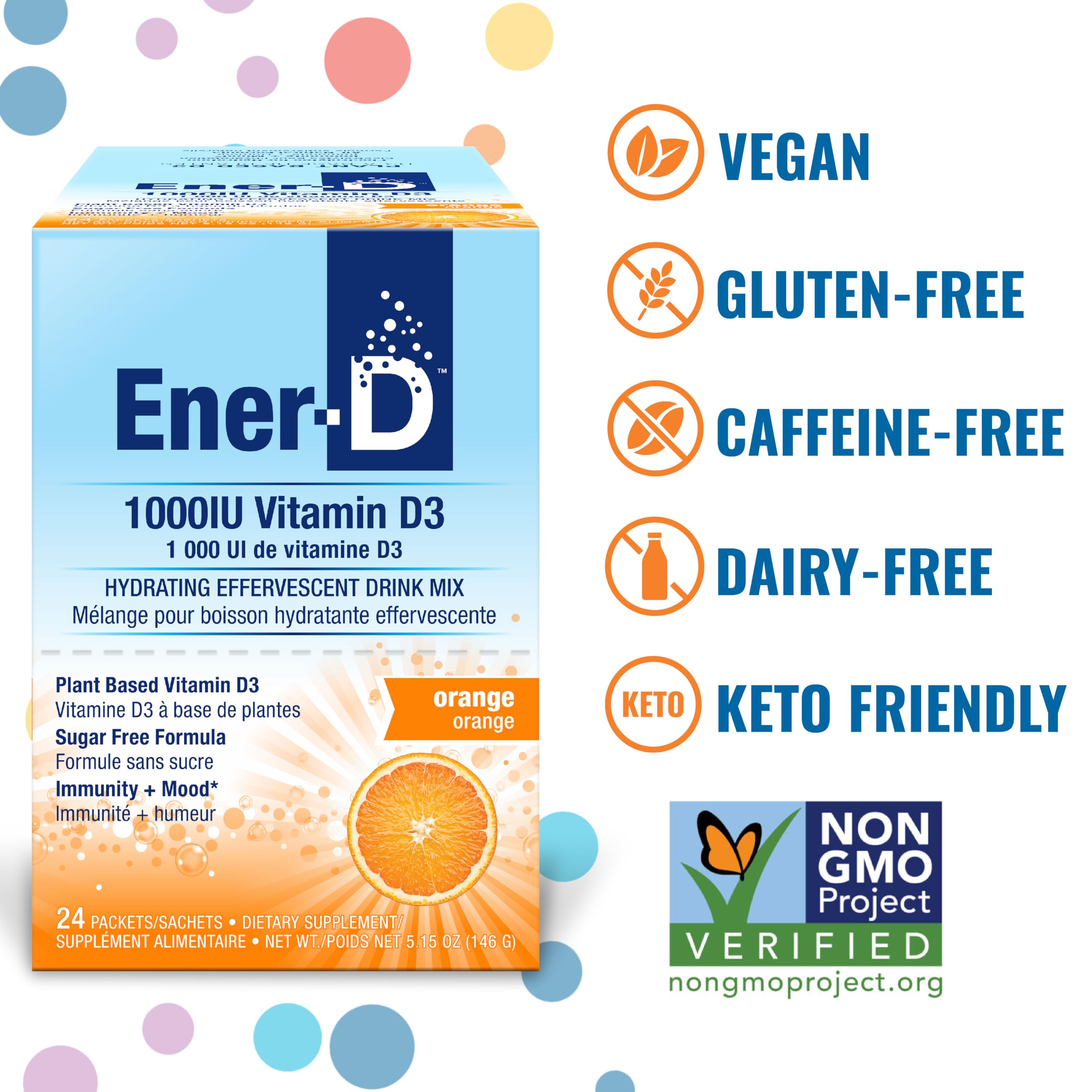 Scoop of Ener-D orange multivitamin powder