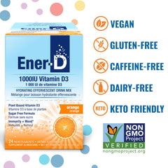 Scoop of Ener-D orange multivitamin powder