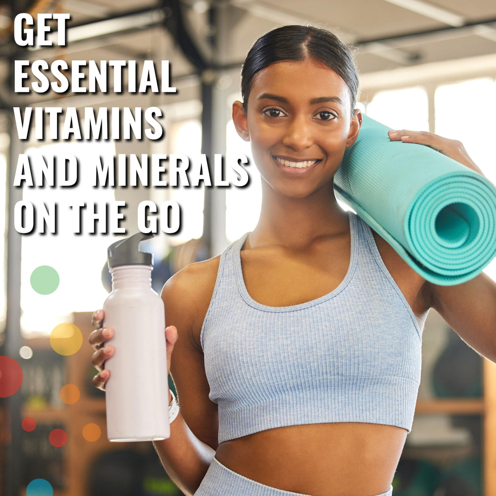 Glass of prepared Ener-D orange multivitamin drink