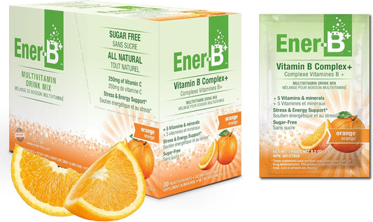 Ener-Life Orange B+ multivitamin drink mix - front label