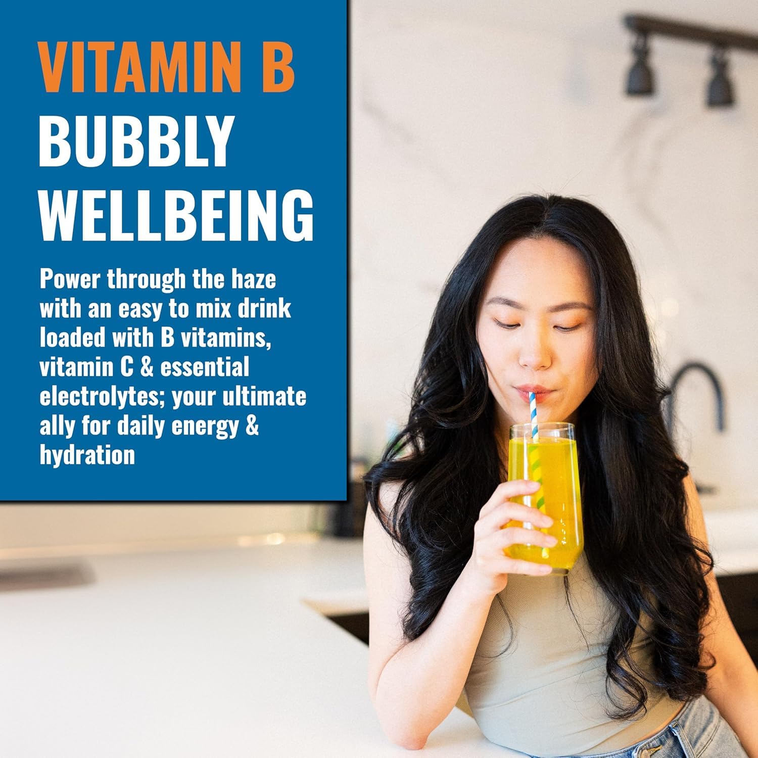 Ener-Life Orange B+ sachets - instant vitamin packets