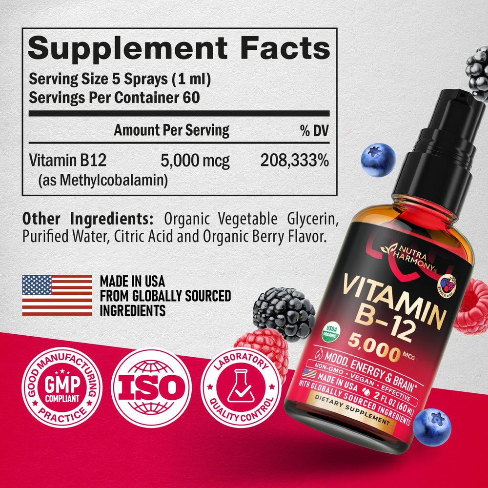 Person energized with B12 spray for focus and mood