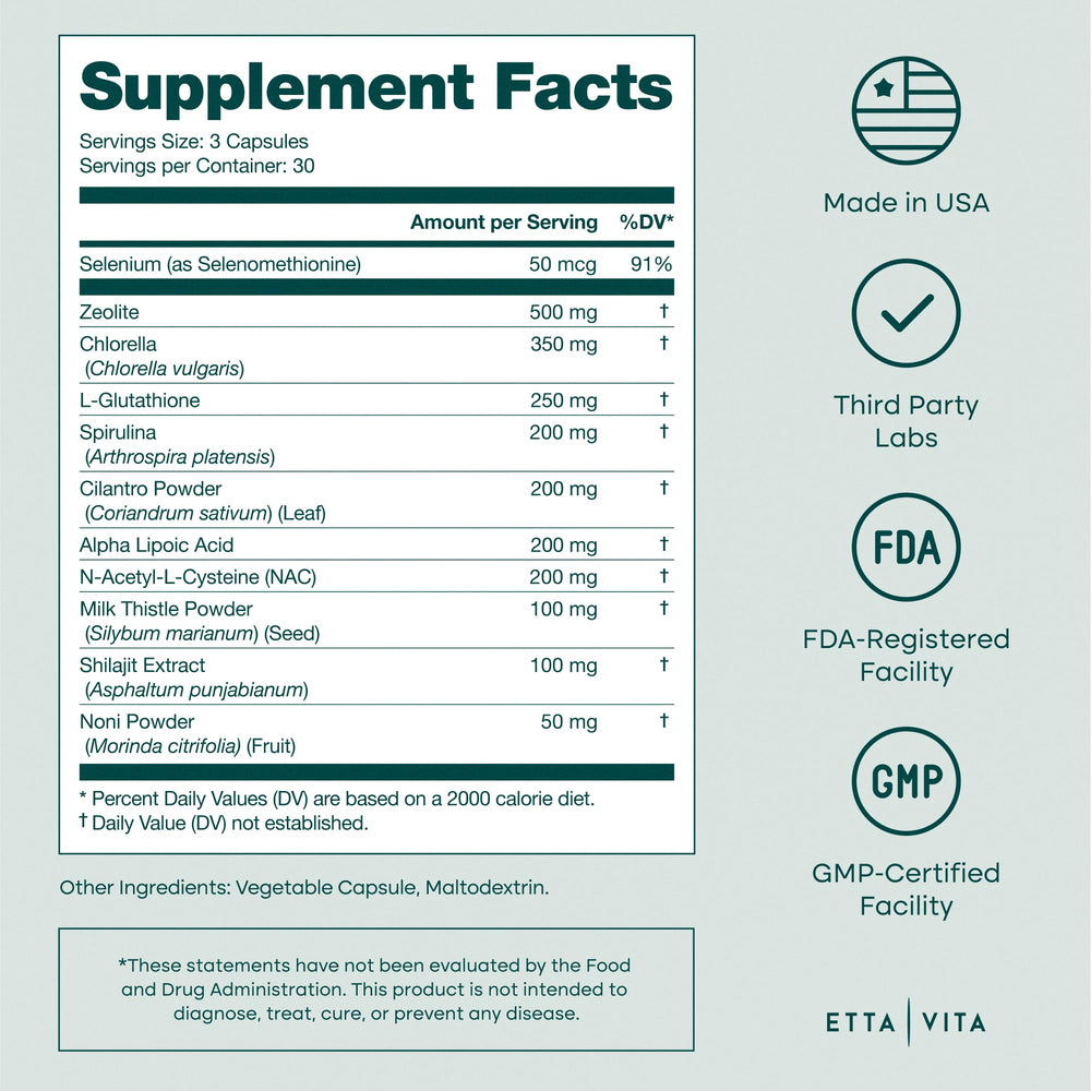 Visual suggesting energy and cognition support from the detox formula