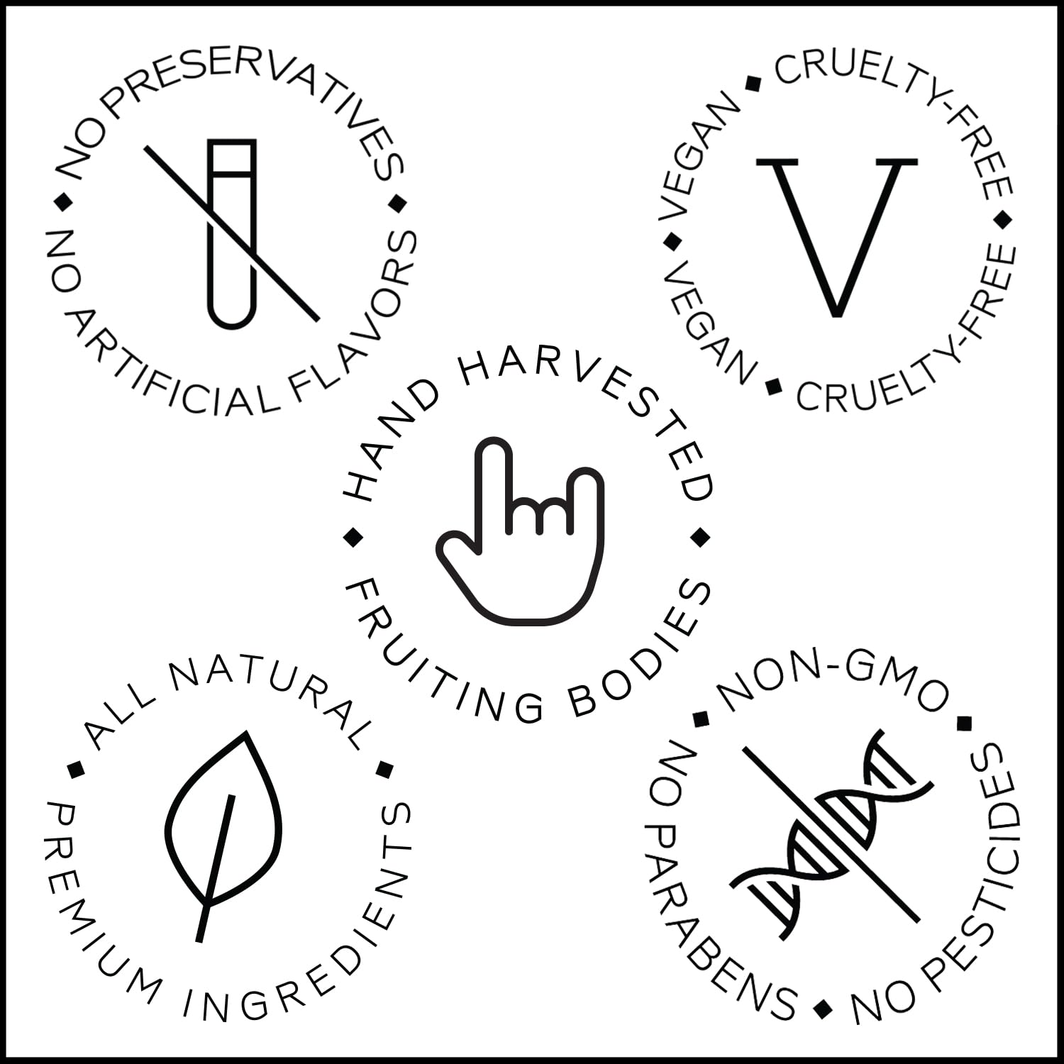 Icons representing energy, focus, and immunity on packaging
