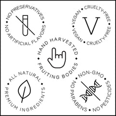Icons representing energy, focus, and immunity on packaging