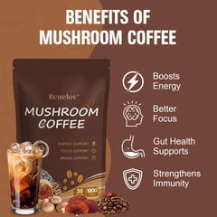 Mushroom coffee supporting energy, focus, and immune health.