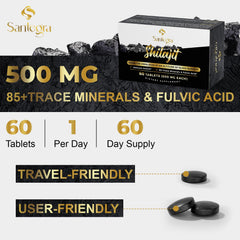 Portable, easy-to-swallow Shilajit tablets