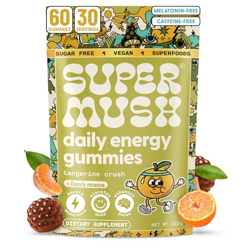 Bottle of Energy Mushroom Gummies with Lion’s Mane and Cordyceps