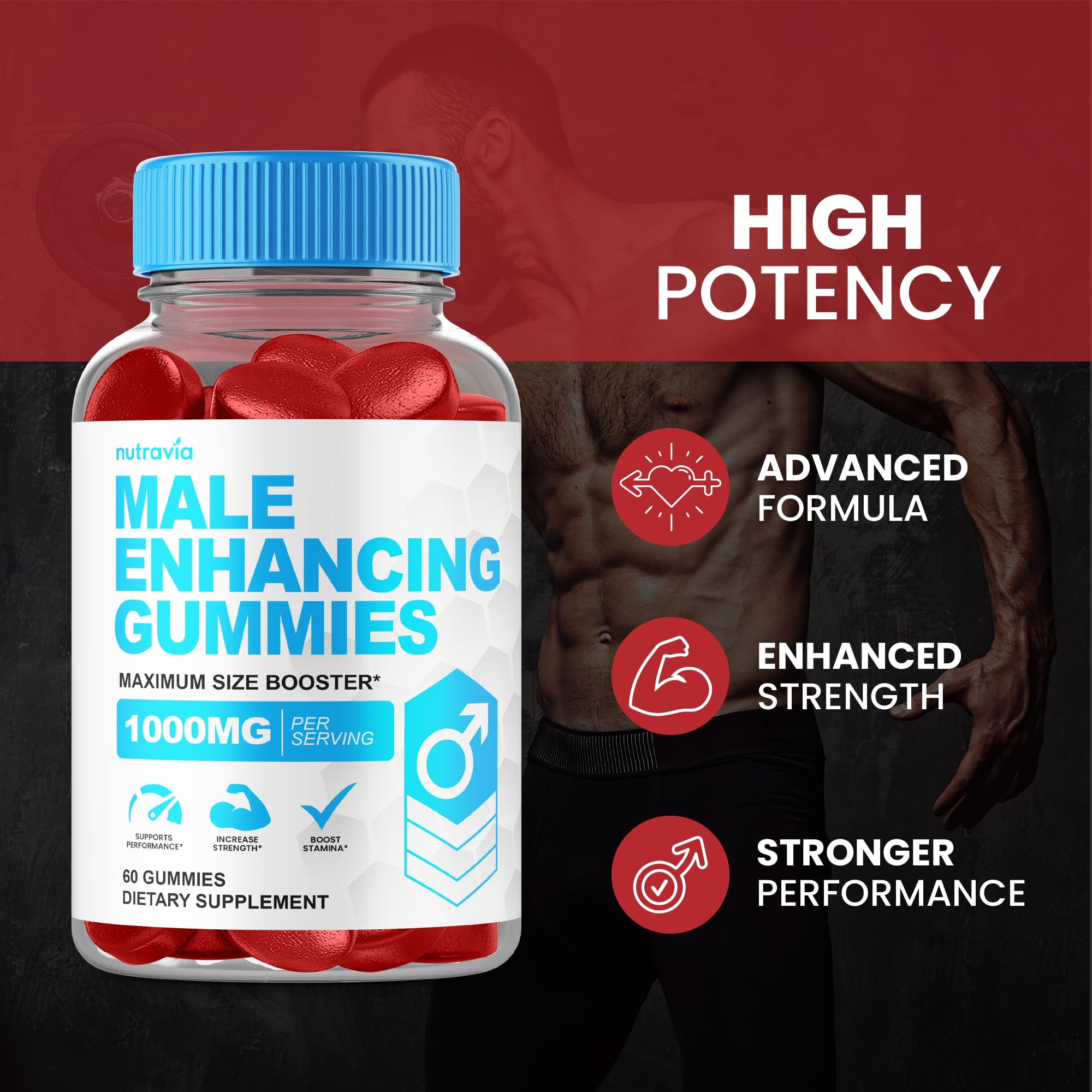 Gummies promoting energy and stamina for men