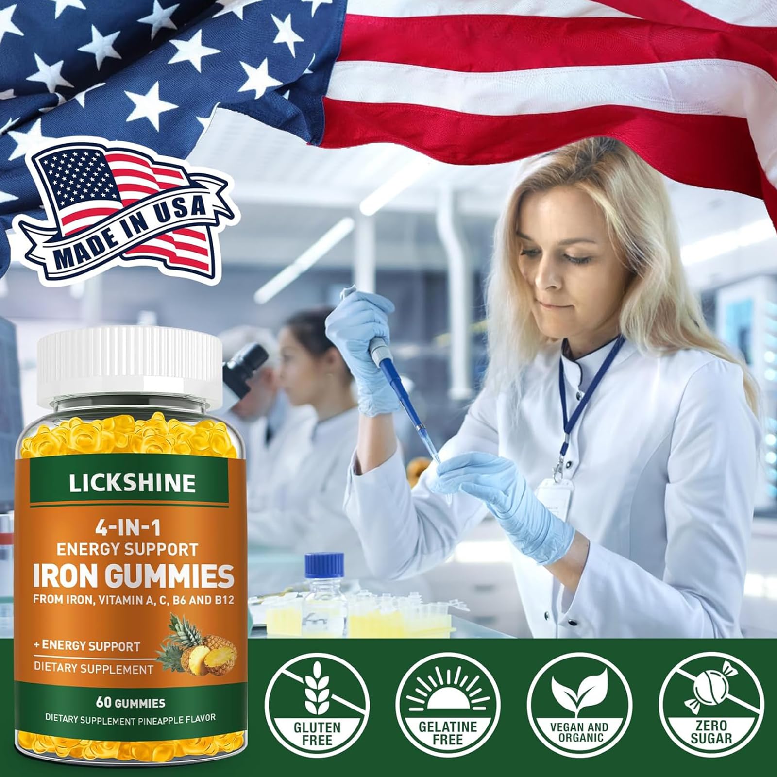Energy support iron gummies for iron deficiency