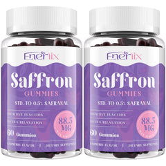 Enerlix Saffron Gummies bottle on white background