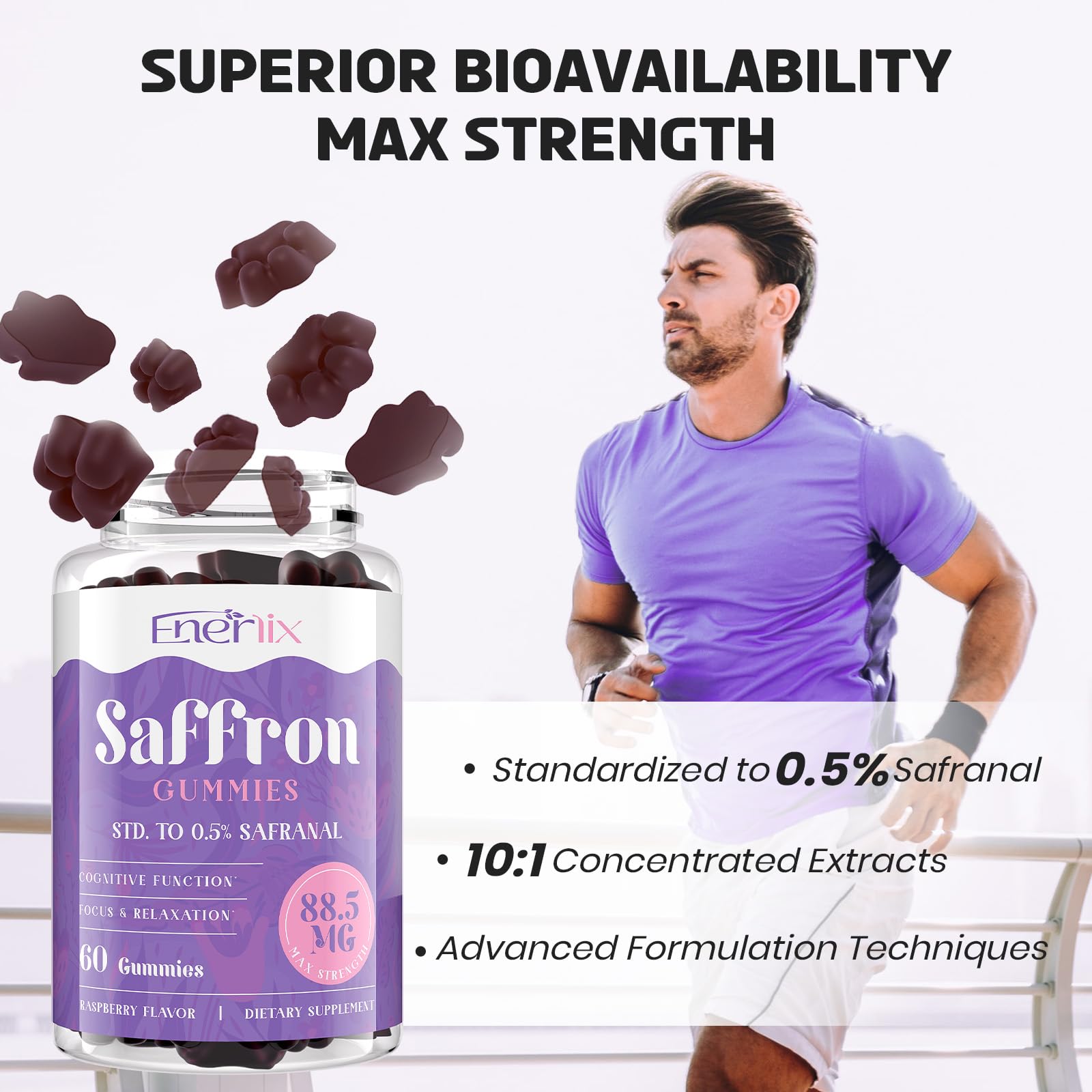 Magnesium glycinate portion in Enerlix saffron gummies