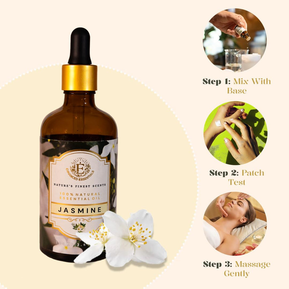 Enhanced Essentials Jasmine diffuser setup demonstrates room-filling aroma for relaxation and mood lift