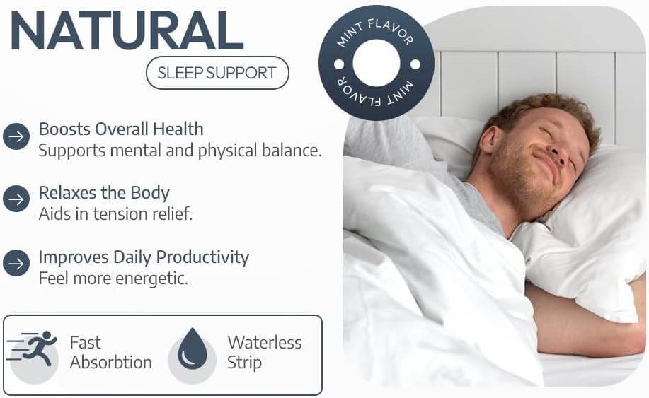 Enhanced sleep quality formula for relaxation and deeper rest.