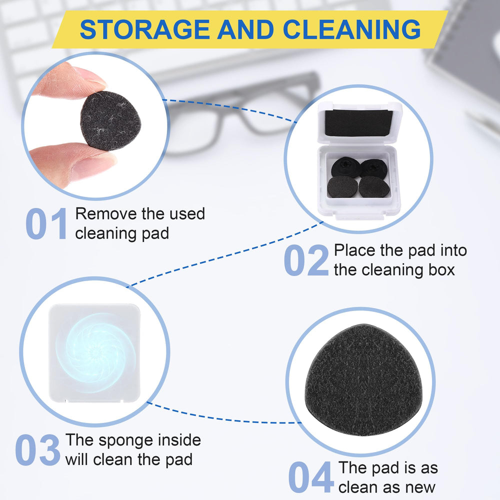 Suede eyeglass cleaner pad for fingerprint removal