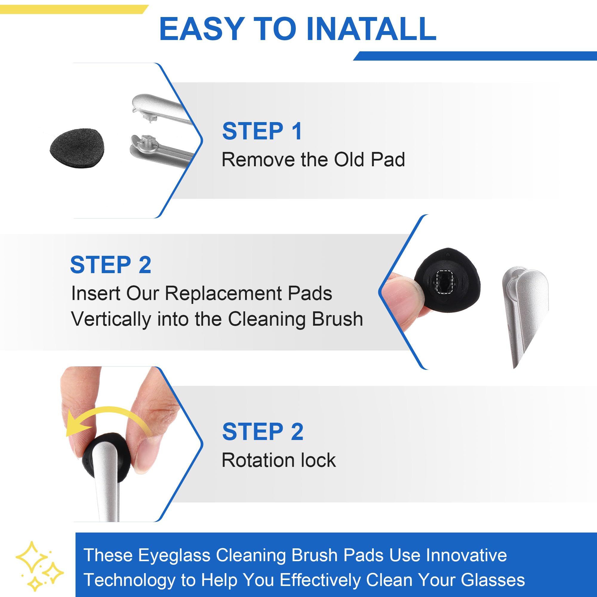 Black suede eyeglass cleaning pad for lenses