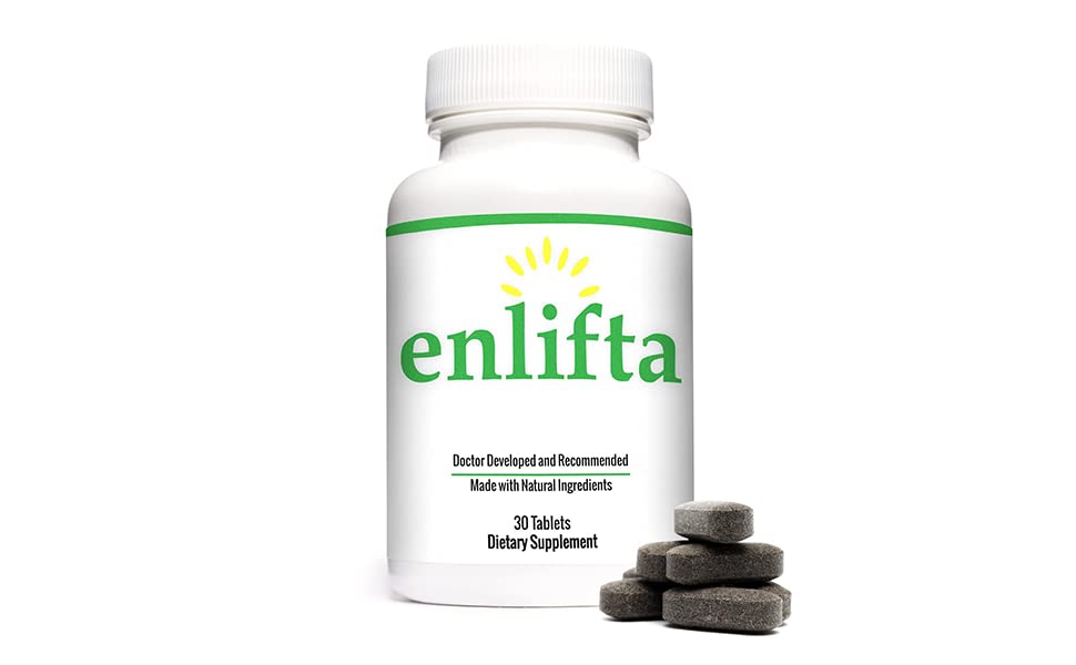 Close-up of Enlifta daily tablet with label detail