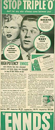 Ennds Tabs Bad Breath Remedy Chlorophyll Tablets bottle side/label view, 100 count