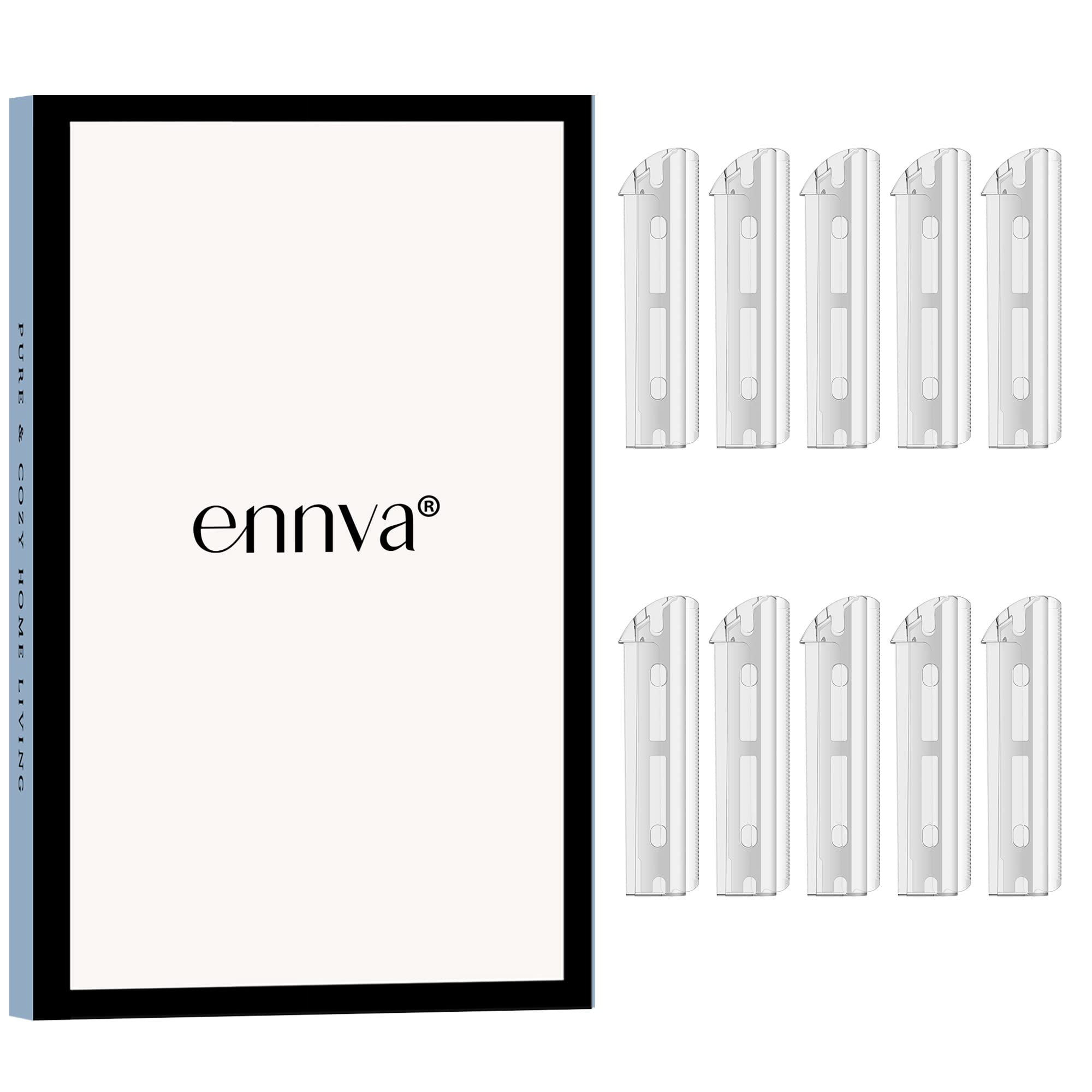 ENNVA metal razor blades pack 10 close-up for precise shaving.