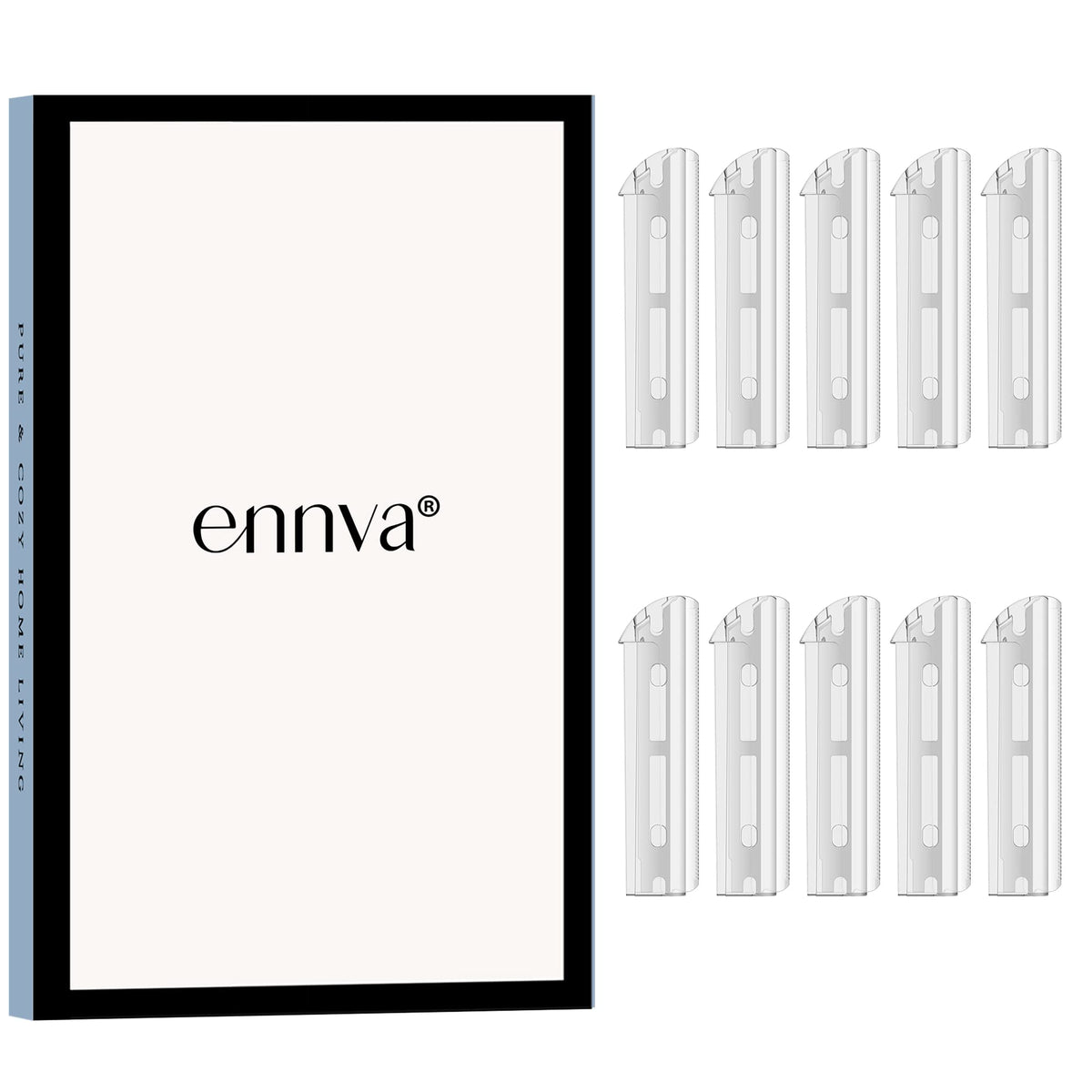 ENNVA metal razor blades pack 10 close-up for precise shaving.