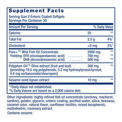 Close-up of enteric-coated softgels