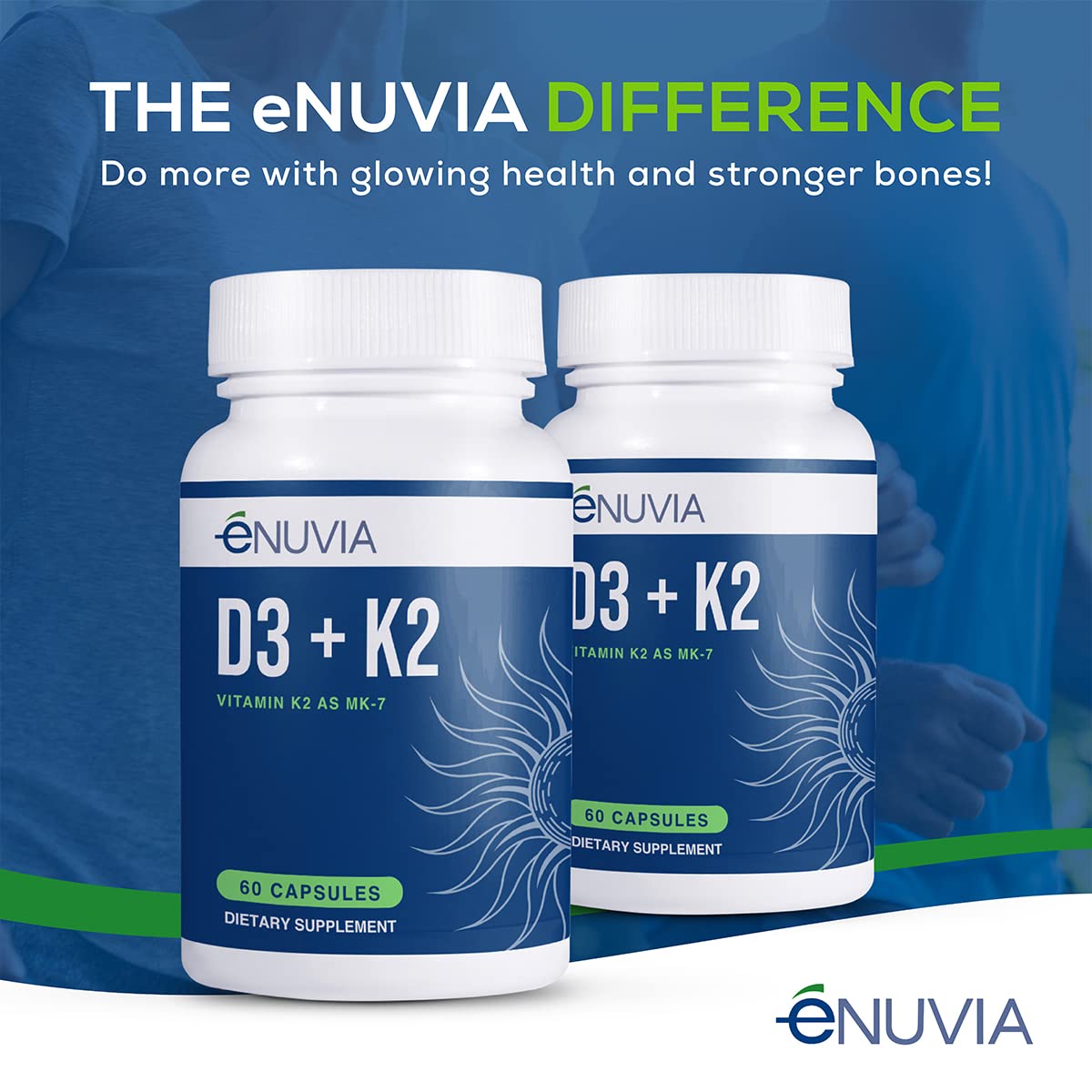 Made in USA label on Enuvia D3+K2 bottle