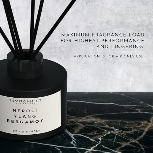 Environment CN5 Neroli-Ylang-Bergamot reeds releasing evolving long-lasting aroma.