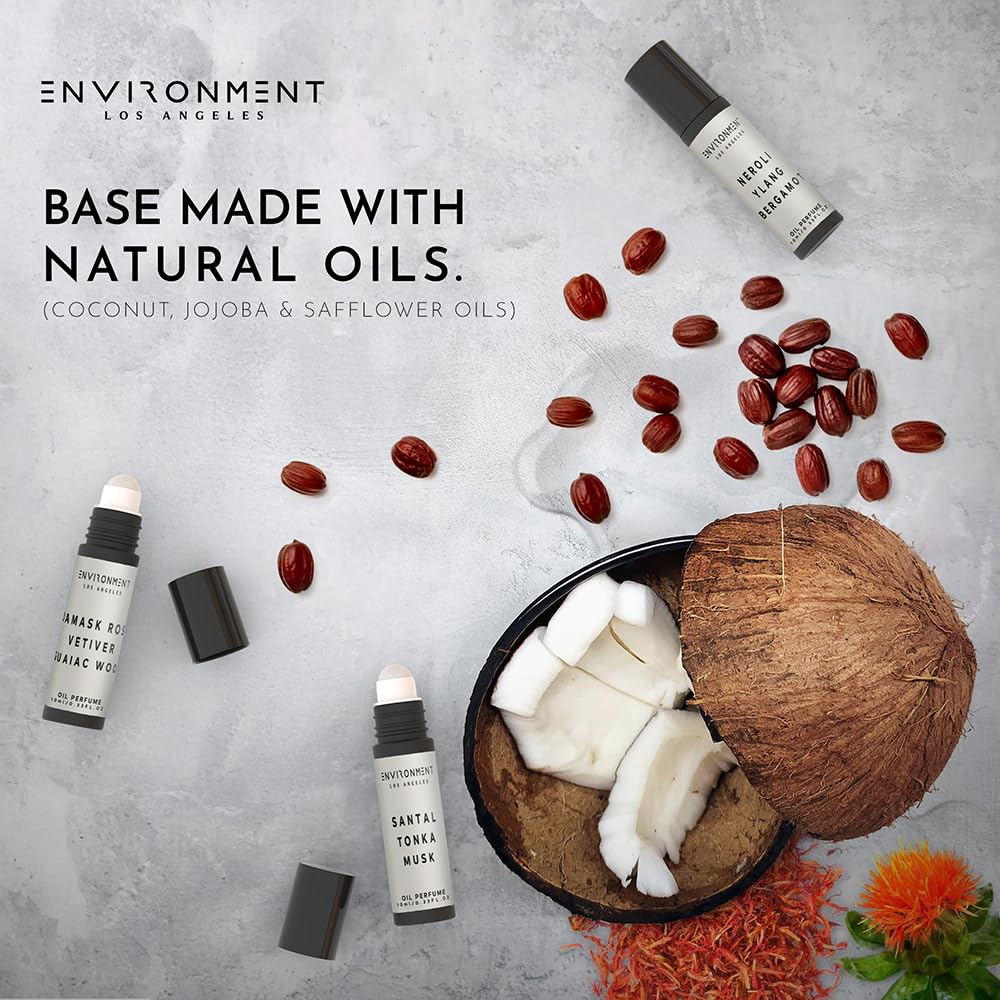 ENVIRONMENT luxury fragrance glass bottle captures resort-inspired elegance.