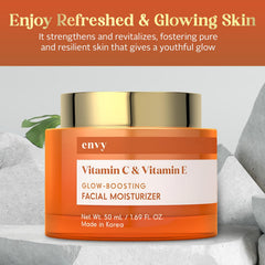 Envy moisturizer cream texture close-up shows creamy consistency for smooth application.