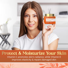 Envy vitamin C label on jar communicates clean beauty and vitamin benefits.