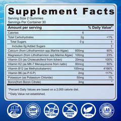 EnvyCure ocean algae calcium close-up highlighting 600 mg per serving for strong bones.