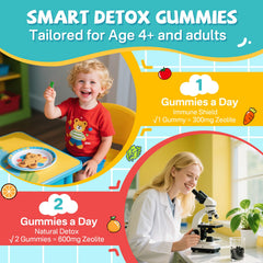 EnvyCure Zeolite Gummies close-up, blueberry aroma and chewy texture hints.
