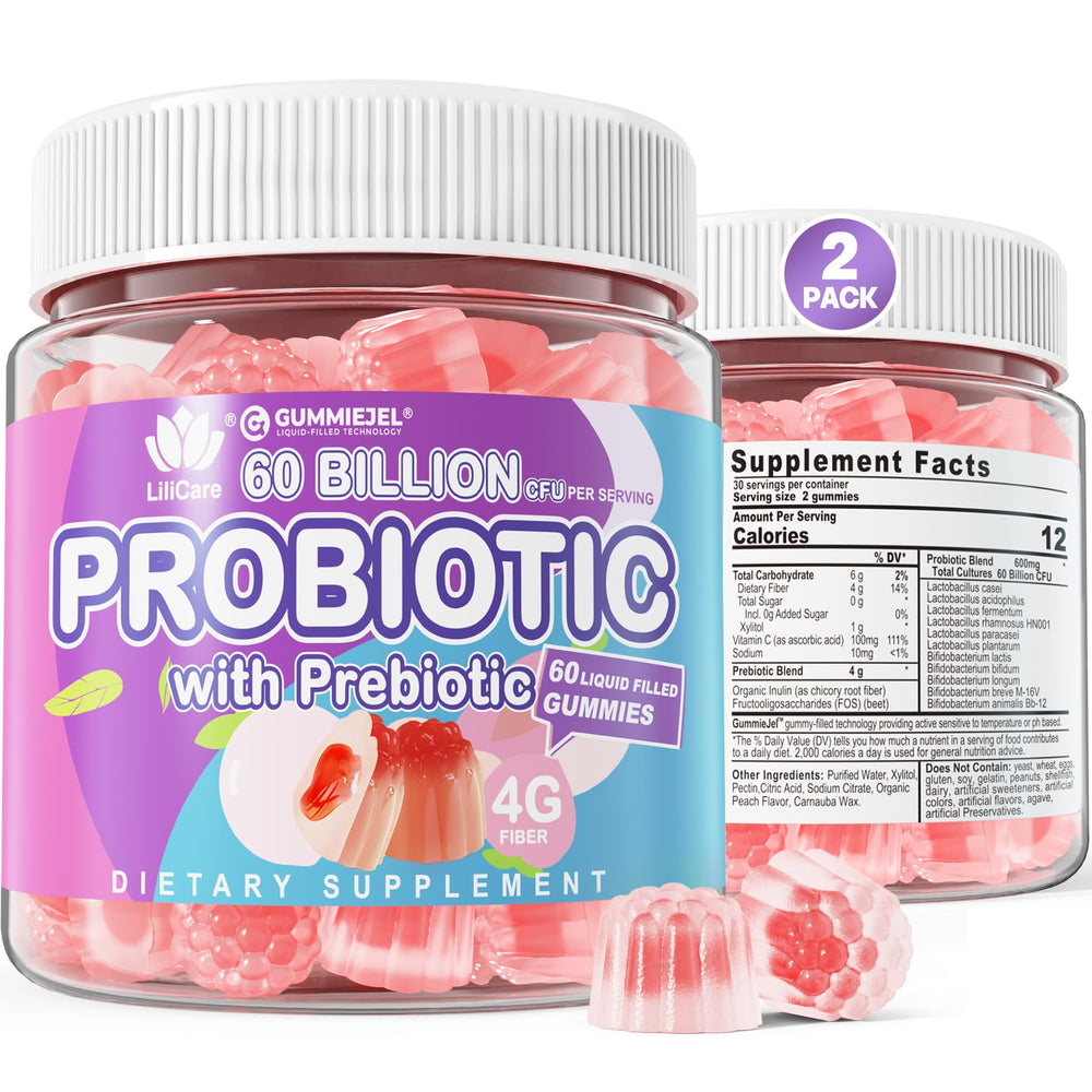 EnvyDeal probiotic gummies peach bottle for daily digestive support