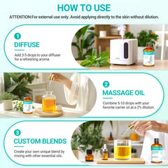 Massage with peppermint essential oil