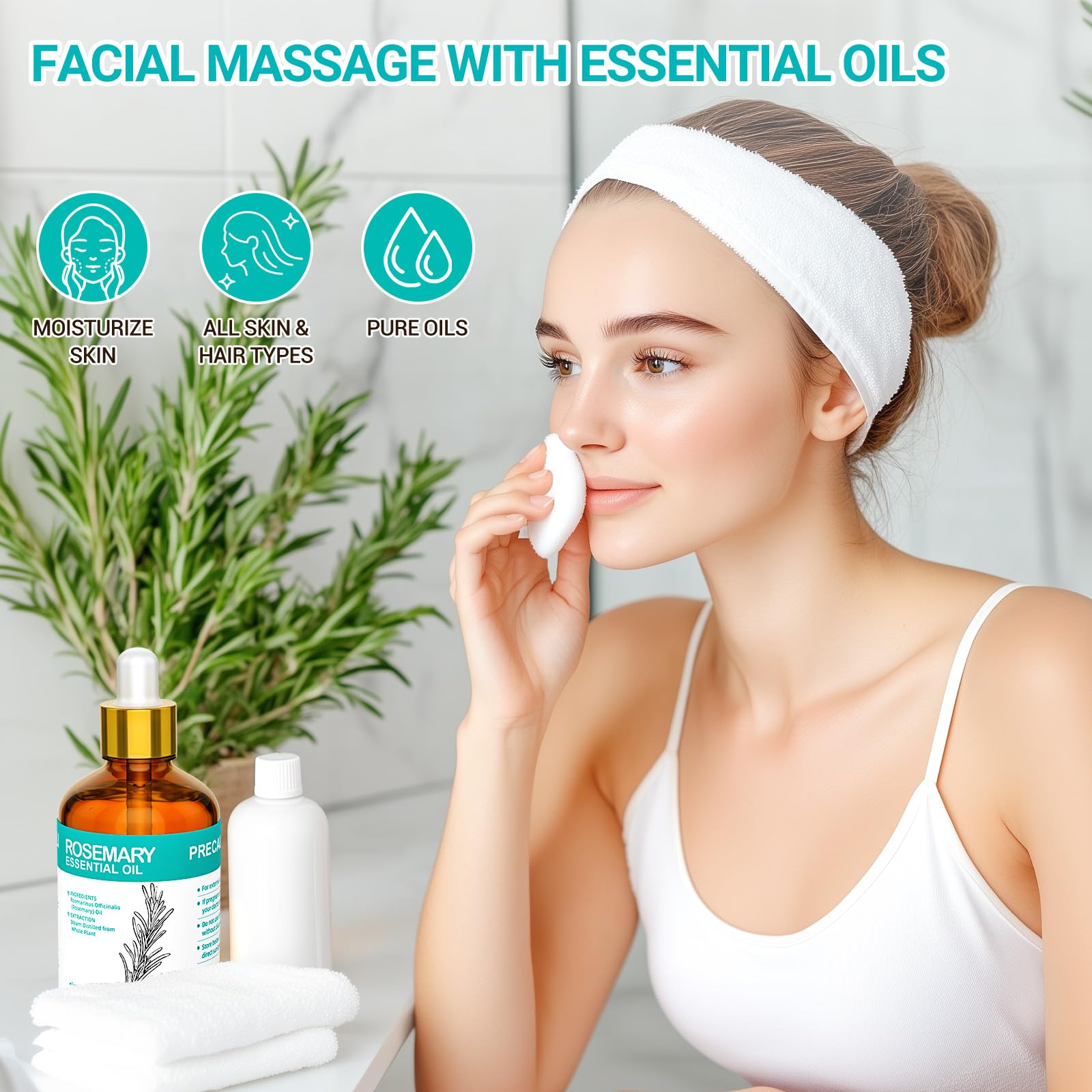 Rosemary oil added to shampoo for hair care