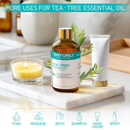 Amber glass bottle with dropper for ENYORLI Tea Tree Oil