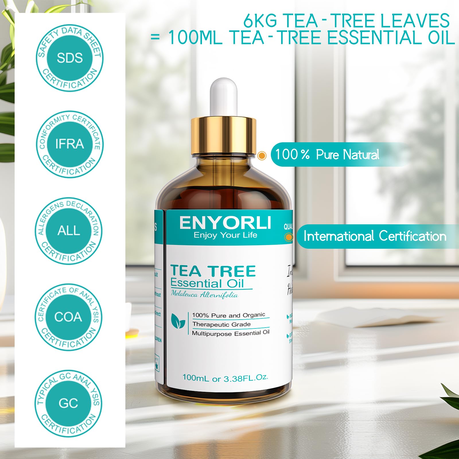 Tea tree leaves from Australia used to produce ENYORLI oil