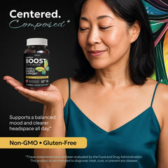 Concept image of cortisol balance, stress relief, and mood support