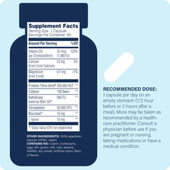 Supplement facts panel for Enzyme Defense Pro with proteolytic enzymes
