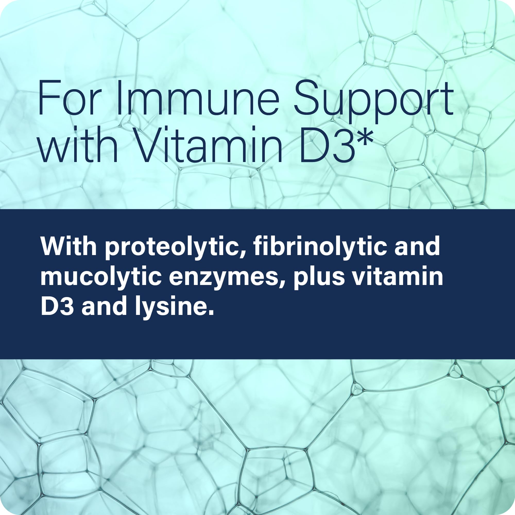 Illustration of Vitamin D3, L-lysine, and calcium ingredients