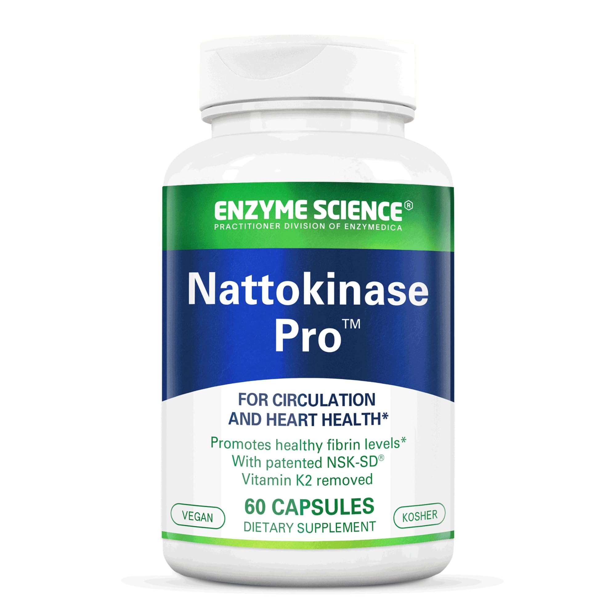 Enzyme Science Nattokinase Pro with NSK-SD bottle and label