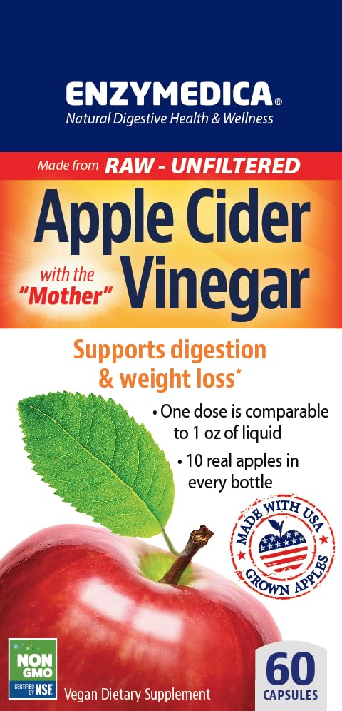 Capsules containing apple cider vinegar with Mother